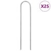vidaXL Jar&eth;h&aelig;lar U-laga 25 stk 15x3,5 cm Galvanh&uacute;&eth;a&eth; St&aacute;l