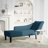 vidaXL Chaise Lounge me&eth; h&aelig;gri armp&uacute;&eth;a Blue Velvet