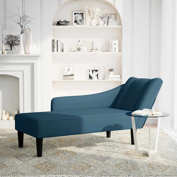 vidaXL Chaise Lounge me&eth; h&aelig;gri armp&uacute;&eth;a Blue Velvet