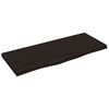 vidaXL Vegghilla D&ouml;kkbr&uacute;n 100x40x(2-4) cm Me&eth;h&ouml;ndlu&eth; Gegnheil Eik
