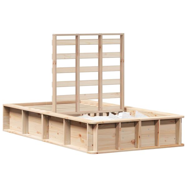 vidaXL Ramsv&iacute;k Br&uacute;nn 90 x 190 cm Solid furuhikk