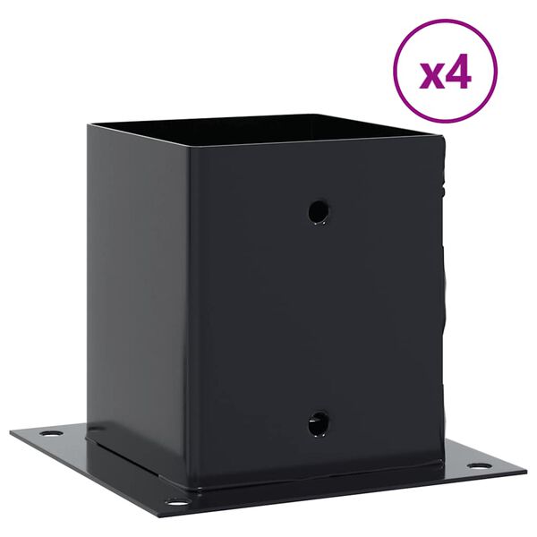 vidaXL St&ouml;&eth;ubotnar Ferkanta&eth;ir 4 stk 121x121 mm Duftlakka&eth; St&aacute;l