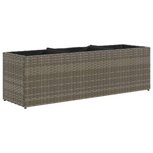 vidaXL Gar&eth;ker me&eth; 3 Pottum Gr&aacute;tt 105x30x32 cm P&oacute;l&yacute;rattan