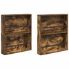 vidaXL T&iacute;marit Hillur 2 pcs Rau&eth;-eik 60 x 12 x 70 cm Samsettur vi&eth;ur