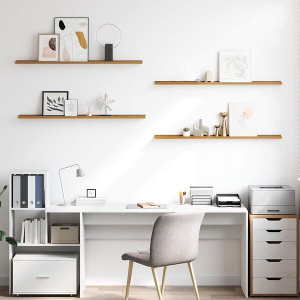 vidaXL Vegghylla 4 pcs Drapplita&eth;ur 115 x 9 x 3 cm Samsettur vi&eth;ur