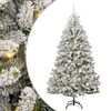 vidaXL Gervi j&oacute;latr&eacute; me&eth; 300 LED Gr&aelig;nn og hv&iacute;tur 210 cm PVC og m&aacute;lmur