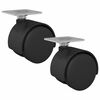 vidaXL Sn&uacute;ningshj&oacute;l 2 pcs Svartur 39,5 x 39,5 x 37,8 mm J&aacute;rn og PP