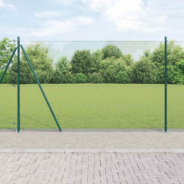 vidaXL Gir&eth;ingarp&oacute;stur Gr&aelig;nn 25 x 1,4 m (16 x 16 mm net) St&aacute;l og PVC