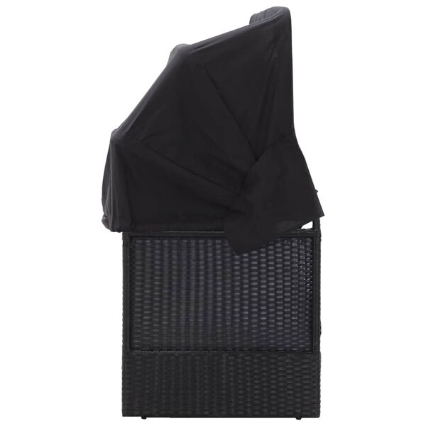 vidaXL &Uacute;tis&oacute;fi me&eth; Skj&oacute;l&thorn;aki P&oacute;l&yacute;rattan Svartur