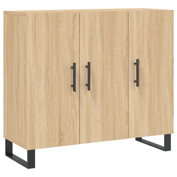 vidaXL Skenkur Sonoma 90x34x80 cm Samsettur Vi&eth;ur