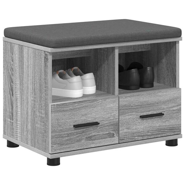 vidaXL Hallarbekk me&eth; p&uacute;&eth;i me&eth; sk&uacute;ffu Gr&aacute;r Sonoma 60 x 38 x 46 cm