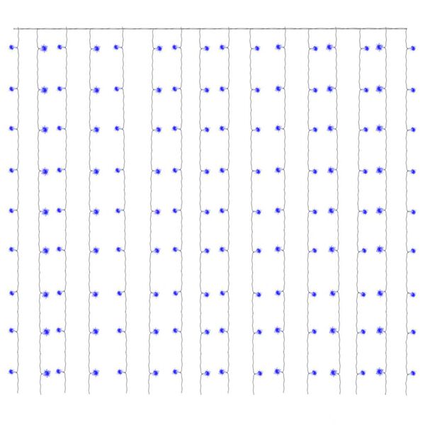 vidaXL LED gard&iacute;nuser&iacute;a 3x3m 300 LED Bl&aacute;r 8 A&eth;ger&eth;ir