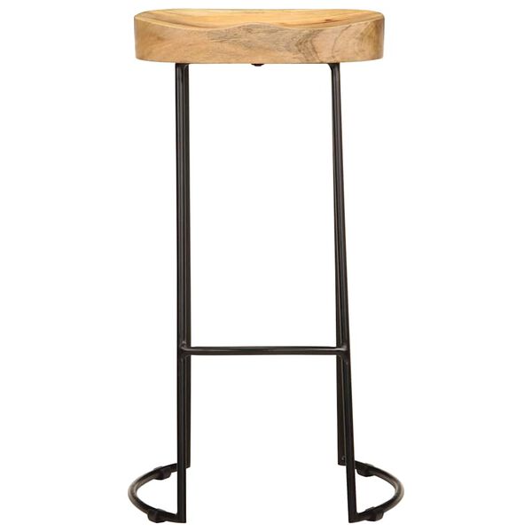 244010 vidaXL Bar Stools 2 pcs Solid Mango Wood