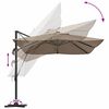 vidaXL Cantilever Roma Parasol Mógrár og svartur 352 x 251 x 265 cm