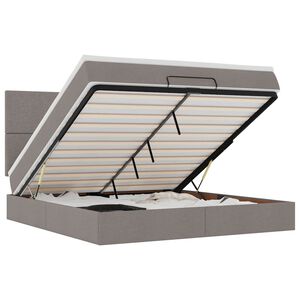 vidaXL Ottoman r&uacute;m me&eth; d&yacute;nu Taupe 160x200cm Efni