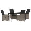 vidaXL Gar&eth;ur bor&eth;sett me&eth; p&uacute;&eth;i 5 pcs Gr&aacute;r p&oacute;l&yacute;rattan