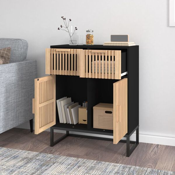 vidaXL Sideboard Svartur 60x30x75 cm Samsettur Viður