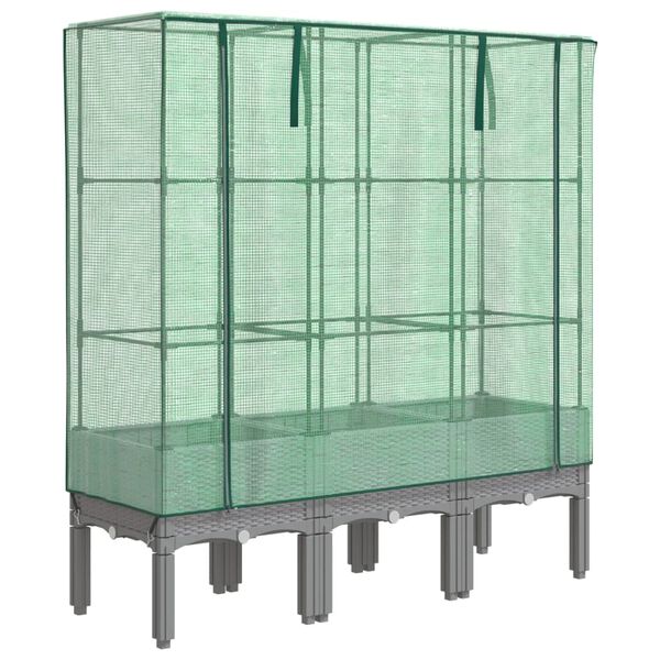 vidaXL Upph&aelig;kka&eth; Be&eth; me&eth; Gr&oacute;&eth;urh&uacute;sahl&iacute;f Spanskreyrs&uacute;tlit 120x40x140 cm