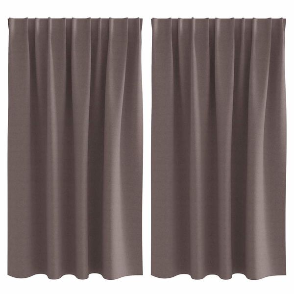 vidaXL Svartgard&iacute;nur me&eth; hringjum 2 pcs D&ouml;kk br&uacute;nt 140 x 140 cm