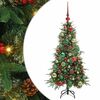 vidaXL Gervi hengdu j&oacute;latr&eacute; me&eth; 150 LED Gr&aelig;nn 120 cm PE og PVC