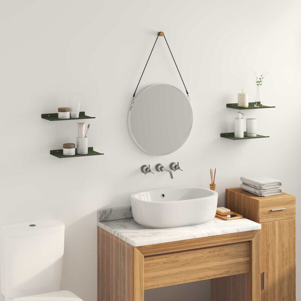 vidaXL Flj&oacute;tandi skrifbor&eth; 4 pcs Ol&iacute;fugr&aelig;nn 30 x 18 x 2,5 cm St&aacute;l