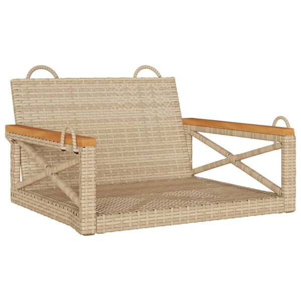 vidaXL Rólubekkur Drapplituð 63x62x40 cm Pólýrattan