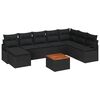 vidaXL Gar&eth;s&oacute;fa sett me&eth; p&uacute;&eth;i 9 pcs Svartur p&oacute;l&yacute;rattan