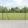 vidaXL Gir&eth;ingarp&oacute;stur Gr&aacute;r 25 x 1,4 m (12 x 12 mm net) St&aacute;l og PVC