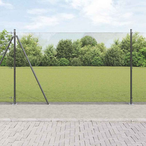 vidaXL Gir&eth;ingarp&oacute;stur Gr&aacute;r 25 x 1,4 m (12 x 12 mm net) St&aacute;l og PVC