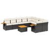 vidaXL 10 Hluta Gar&eth;s&oacute;fasett me&eth; Sessum Svart P&oacute;l&yacute;rattan