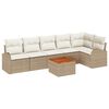 vidaXL Gar&eth;s&oacute;fa sett me&eth; geymslu 7 pcs Beige og krem p&oacute;l&yacute;rattan