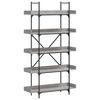 vidaXL B&oacute;kahilla 5 Hillum Gr&aacute;r Sonoma 100x33x180,5 cm Samsettur Vi&eth;ur