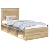 vidaXL Ramsv&iacute;k me&eth; h&ouml;fu&eth;gafl Sonoma Eik 75 x 190 cm Solid furuhikk