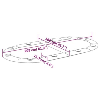 vidaXL 10 manna Samanbrjótanleg Pókerborðplata Græn 208x106x3 cm