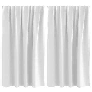 vidaXL Svartgard&iacute;nur me&eth; hringjum 2 pcs Sk&aelig;rt hv&iacute;tur 140 x 140 cm