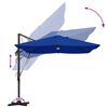 vidaXL Cantilever Roma Parasol Blátt og svart 352 x 251 x 265 cm