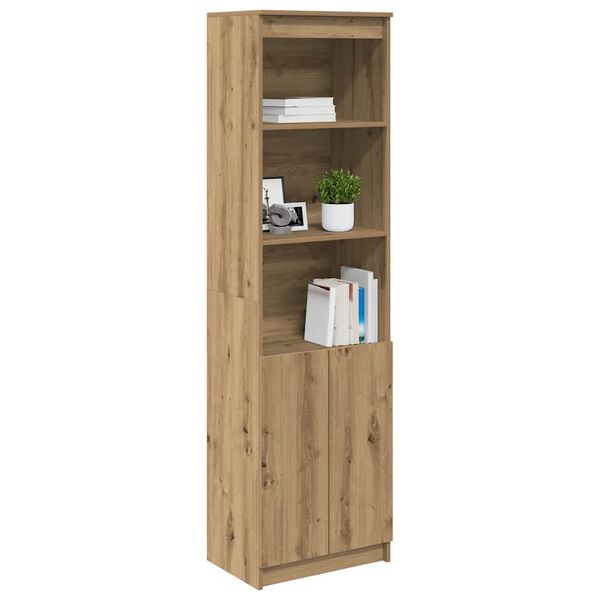 vidaXL Highboard &THORN;rosku&eth; eik 50x35x180 cm Hanna&eth;ur vi&eth;ur