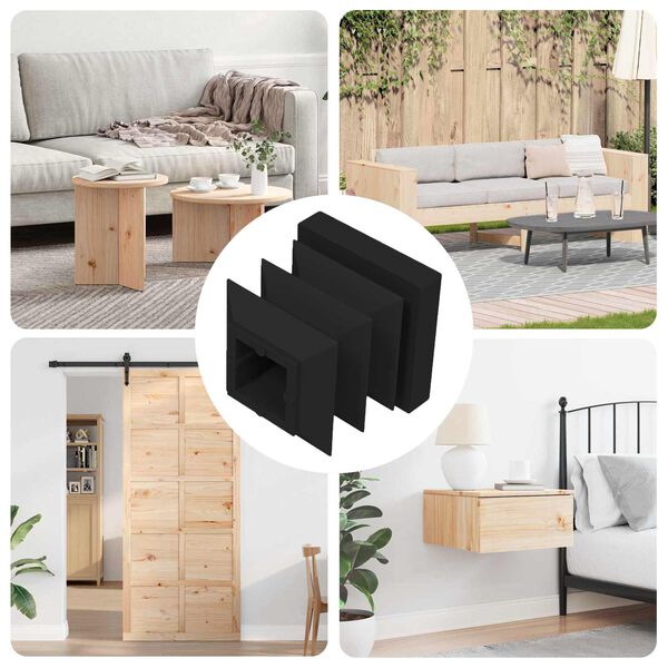 vidaXL Enda lokar 12 pcs Svartur 15 x 15 x 15 mm PP