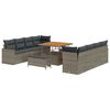 vidaXL Gar&eth;s&oacute;fa sett 11 pcs Gr&aacute;r p&oacute;l&yacute;rattan