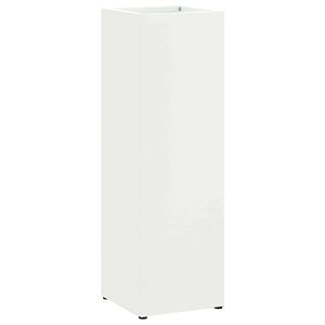 vidaXL Regnhl&iacute;fastendur me&eth; geymslu Hv&iacute;tt 15,5 x 15,5 x 49 cm metal