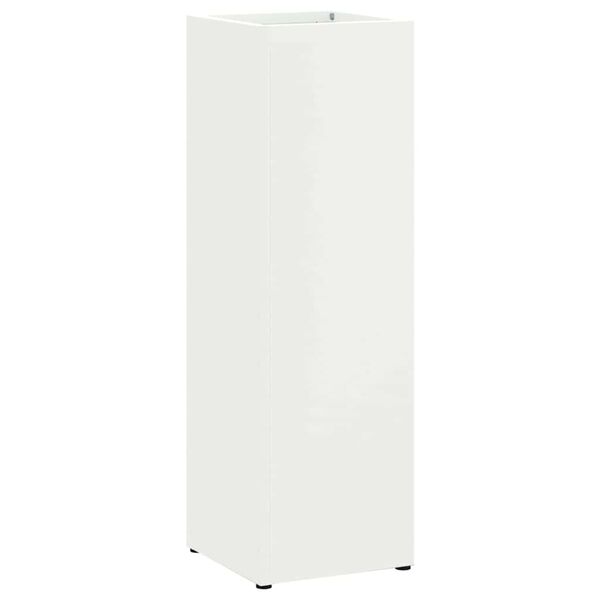 vidaXL Regnhl&iacute;fastendur me&eth; geymslu Hv&iacute;tt 15,5 x 15,5 x 49 cm metal