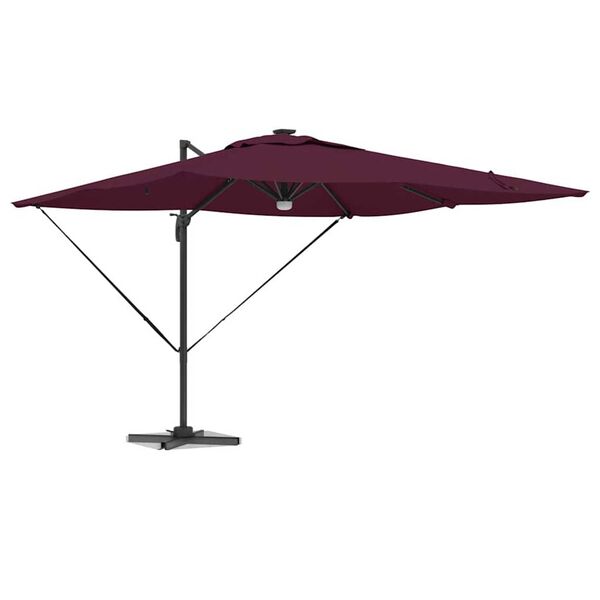 vidaXL Roma Parasol Rauður 286 x 284 x 270 cm Aluminum og pólyester