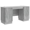 vidaXL Skrifbor&eth; me&eth; hillu Gr&aacute;r Sonoma eikarlitur 142,5 x 50 x 75 cm