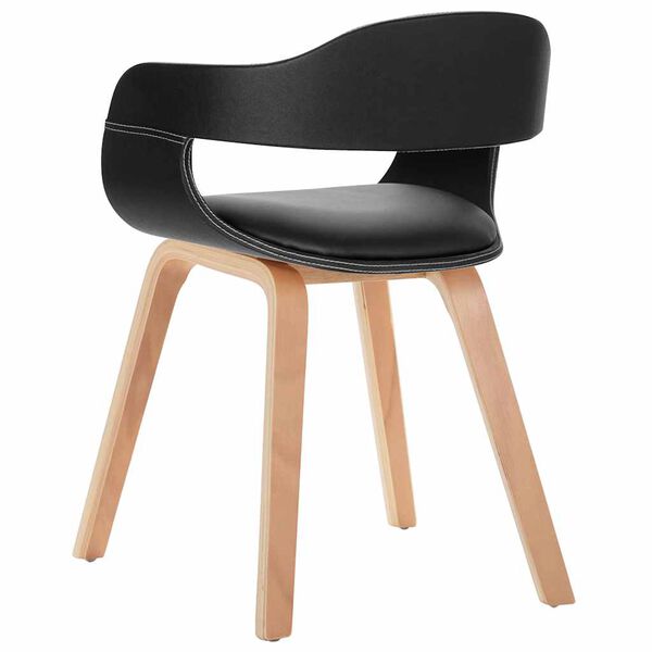 vidaXL Bor&eth;stofust&oacute;ll Svartir Le&eth;url&iacute;ki og Sveig&eth;ur Vi&eth;ur