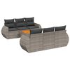 vidaXL 7-Hluta Gar&eth;s&oacute;fasett me&eth; Sessum Gr&aacute;tt P&oacute;l&yacute;rattan