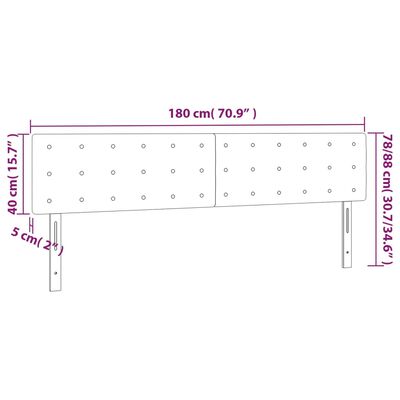 vidaXL LED Höfðagafl Cappuccino-brúnn 180x5x78/88 cm Gervileður