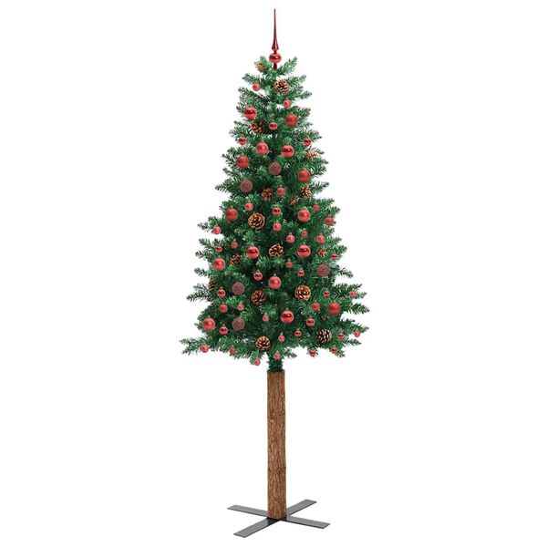 vidaXL Mj&oacute;tt j&oacute;latr&eacute; me&eth; 300 LED Gr&aelig;nn 210 cm PVC og solid furuvi&eth;
