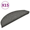 vidaXL Stigamottur 15 stk 56x17x3 cm d&ouml;kkgr&aacute;ar h&aacute;lfhringlaga