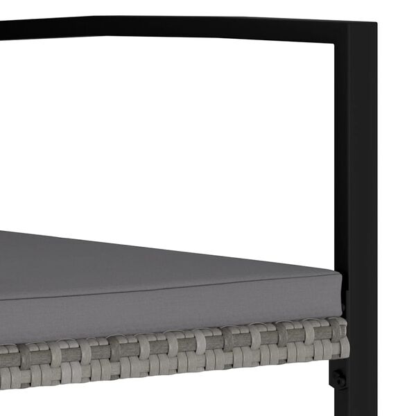 vidaXL Garðstólar 4 stk. Pólýrattan Gráir