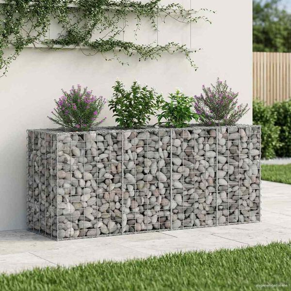 vidaXL Gabion h&aelig;kka&eth; r&uacute;m Silfur 170 x 50 x 80 cm Galvaniserad st&aacute;l